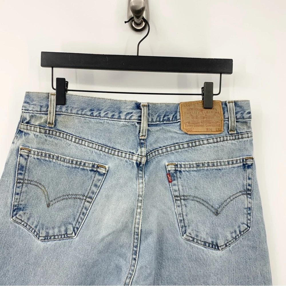 Levis Men Size 36 x 32 Jeans 505 Regular Fit Straight Light‎ Pants Cotton Y2K 99